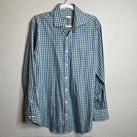 Peter Millar Crown Men's Medium Plaid Cotton Button Down Dress Shirt - Picture 1 of 11
